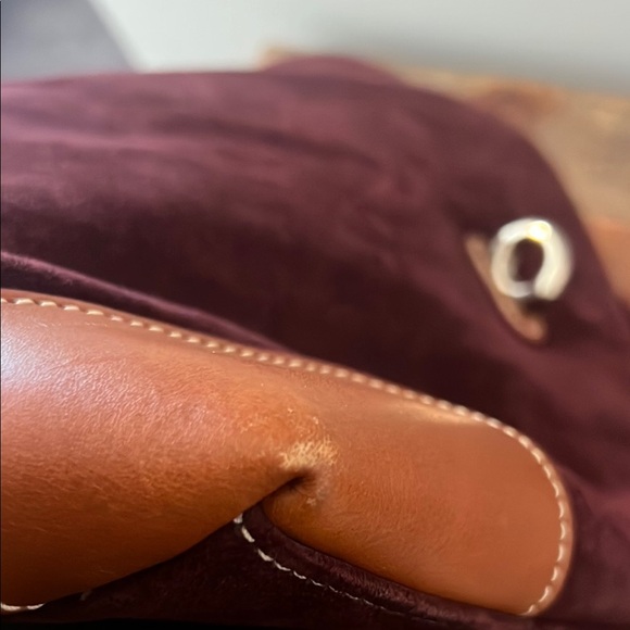 Dooney & Bourke Burgundy Fall Suede Leather Women's Bag and Matching Wallet Set - Picture 12 of 14